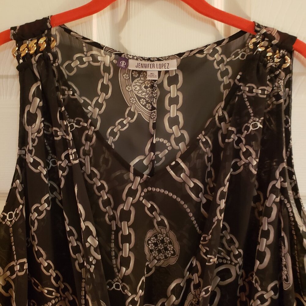 Jennifer Lopez, chain patterned blouse in sz XL - Picture 2 of 6
